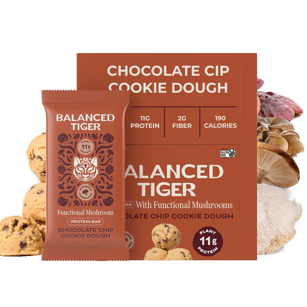 Lions Mane, Chaga, Reishi & Cordyceps Bars ... Kasviproteiinit w/ Adaptogens & Suklaa Chip Cookie Dough