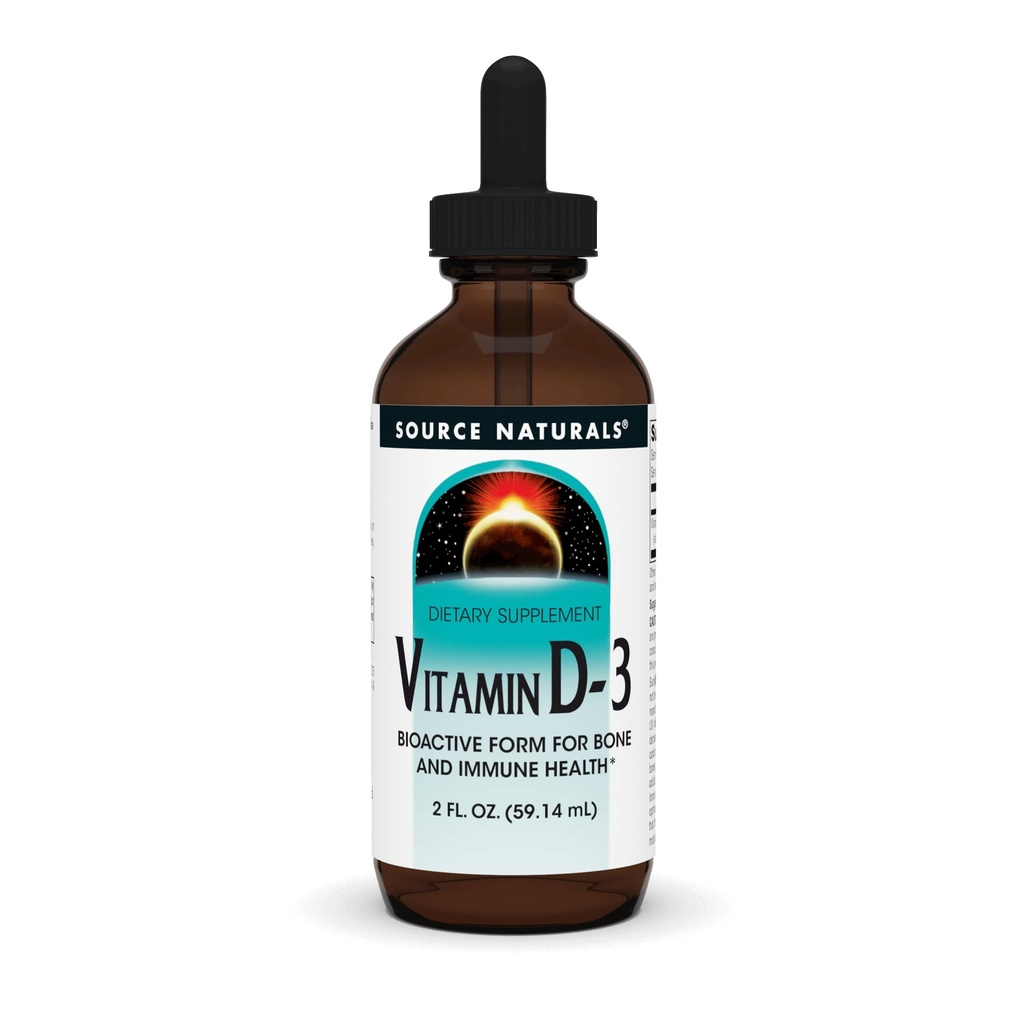 Source Naturals D-3-vitamiini nestepisaroita 2000 iu Tukee luun ja immuuniterveyden * - 2 Fluid oz