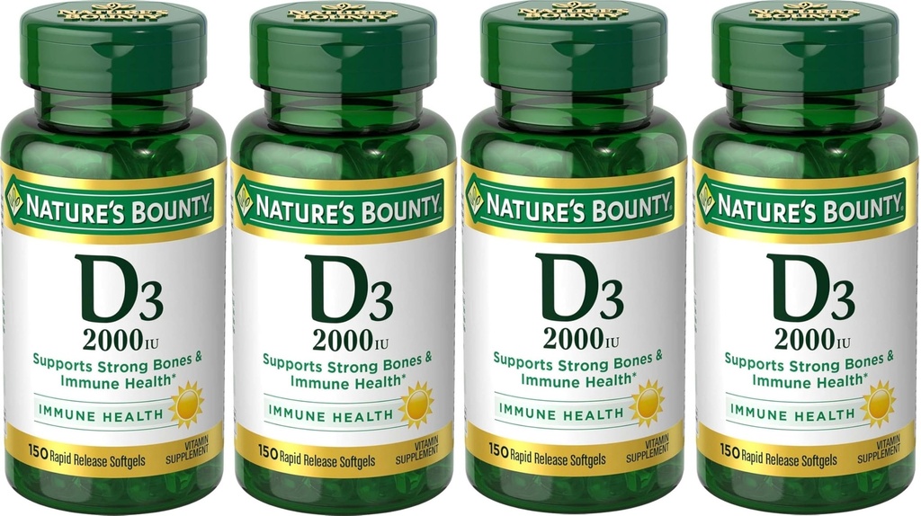 Nature's Bounty D3 2000 IU Softgels 150 ea (Pack of 4)