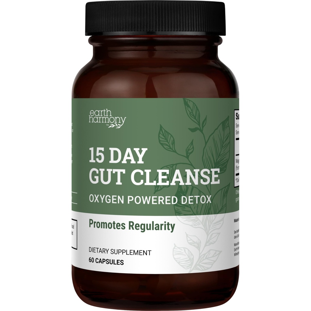 15 päivää Gut Cleanse Detox naisille ja miehille - Vegaani, ei-GMO Ingredients for Waist Loss and Ummetus Relief kanssa 15 päivää Puhdistus Gut tuki ilman kramping, Kuten nähdään TikTok (60 kapselia)