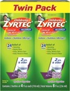 Zyrtec 24 Hr Lasten allergiasyrup ja setiritsiini, sokeriton viinirypäle, Twin Pack 4 fl. oz