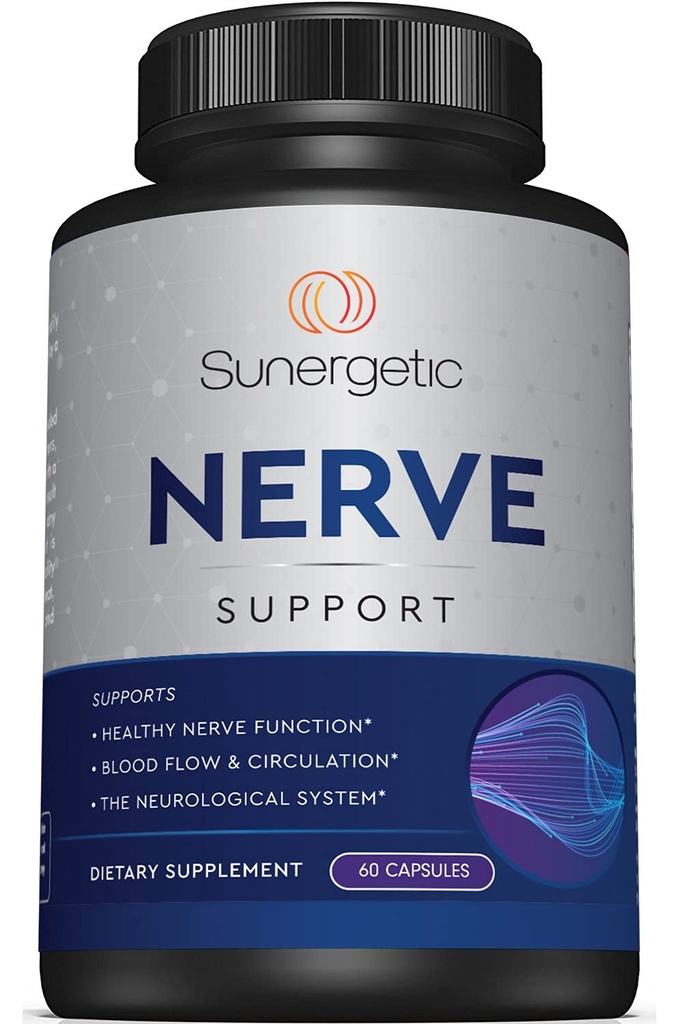Premium Nerve Support Supplement - med Alpha Lipoic Acid (ALA) 600 mg, Acetyl-L-Carnitine (ALC) & Benfotiamine - Nerve Support Formel för hälsosam cirkulation, fötter, händer och tår - 60 kapslar