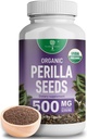 Organisk Perilla Seed Extract med 9% Rosmarinic Acid - USDA Certified - Allergy Relief, Respiratory och Immunity Booster-T2 Cytokines, Naturligtvis upptar Luteolin - 500mg 90 kapslar