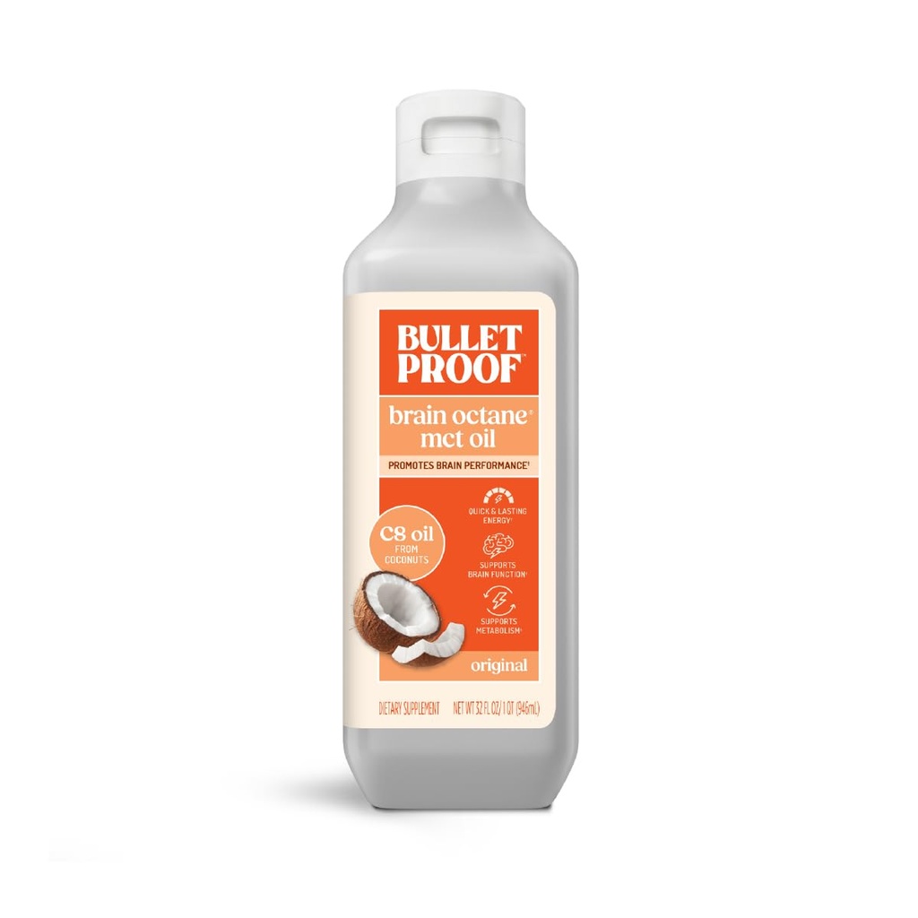 Luodinkestävä aivojen Octane C8 MCT Oil, 32 Ounces, Keto täydentää kestävä energia ja vähemmän houkutuksia
