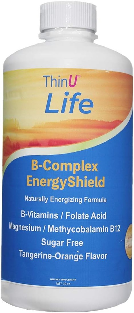 EnergyShield Liquid B-vitamin Complex, 32 oz, Kaikki B Vitamiinit tarvitset, Anti-stress, Immuniteetti, Immunomy System Tuki, Energia, Folaatti, Niasiini, Veren tuki
