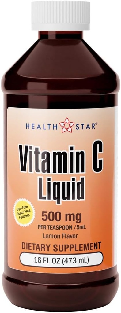 Gericare C-vitamiini Liquid 500 mg - Immuno tuki & yleinen terveys - Orange Flavor - 16 Fl Oz (pakkaus 1)