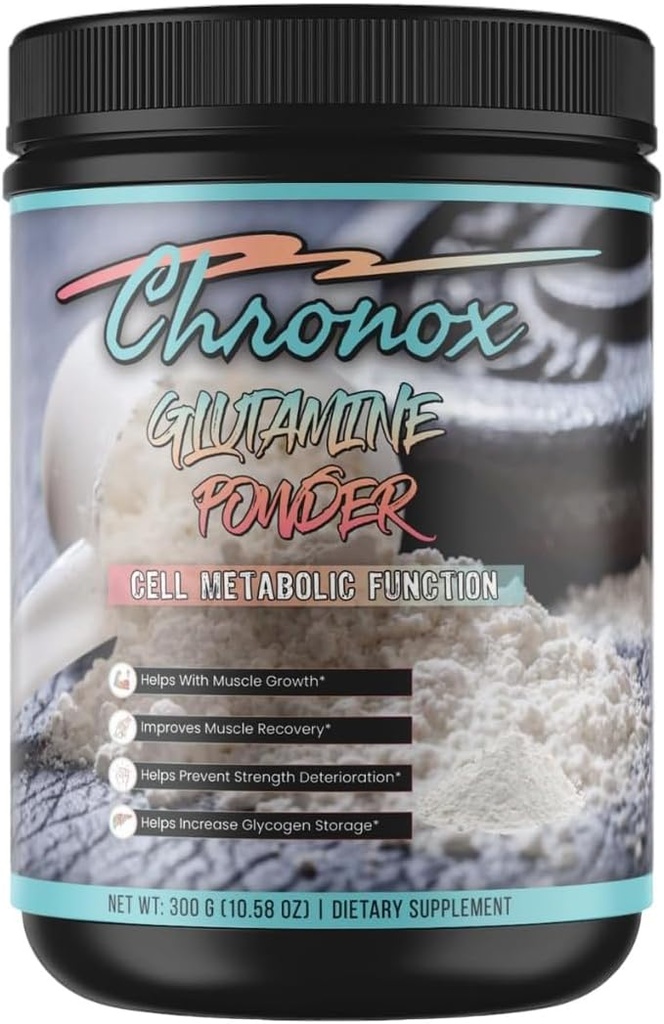 Chronox Organic Glutamiinijauhe - Tehostaa solujen aineenvaihduntaa ja fyysistä suorituskykyä - Glutamiini täydentää lihasten korjaus ja Recovery - Glutamiini Powder Organic Parantaa Fitness tasoilla