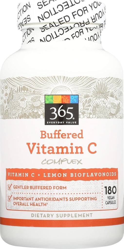 365 by Whole Foods Market, puskuroitu C-vitamiini ja Bioflavonoidit 500 mg, 180 Count