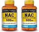 MASON NATURAL NAC N- Acetyl L-Cysteine 500 mg - tukee Cellular Health, Immunomy System Booster, General Wellness, 60 kapselia (paketti 2)