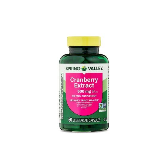 Spring Valley Cranberry Extract kasvissyöjä kapselit, 500mg, 60 Count + Dri Store Sticker.