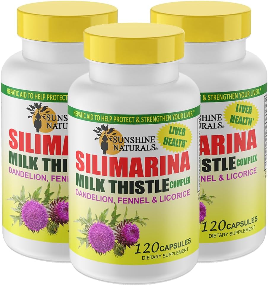 Sunshine Naturals Milk Thistle Complex. Maksan terveystuki, Detoxification, antioksidantti puolustus, ja Natural Liver Function Parannus. Edistää Dgestive Health. 600 mg. 120 kapselia. 3.