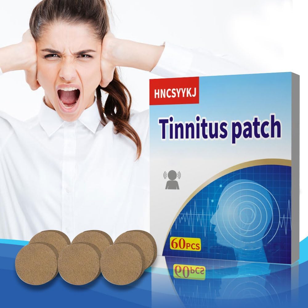 Ringande öron patchar, 60Pcs Tinnitus patchar med naturlig växtbaserade formulering,Tinnitus Sticker Comfort & Gentle