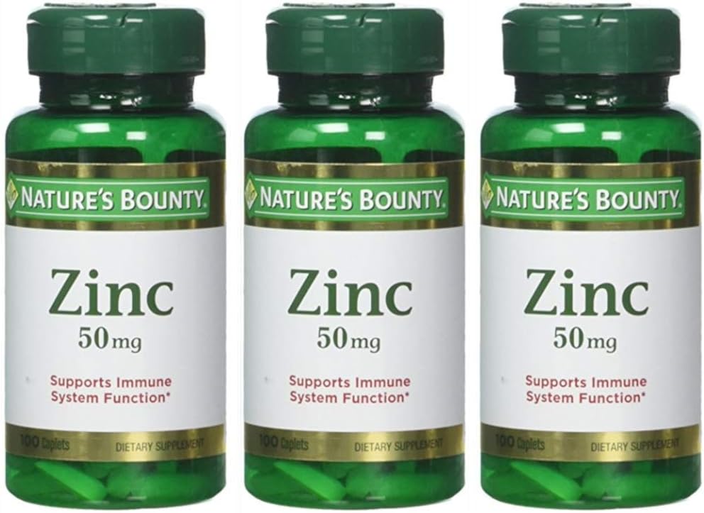 Luonnon Bounty Sinkki 50 mg Caplets 100 ea (pakkaus 3)