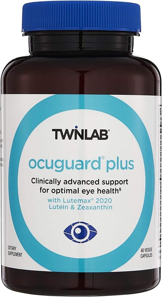Twinlab Ocuguard Plus - Silmien lisäosa, sinkki, A-vitamiini, C & D - 60 kasviskapselia