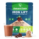 Smart Eats - Järnpulver | Högt absorberad | Undviker biverkningar | Fullständig näring: protein, vitaminer, fiber, antioxidanter | Gör smakfulla drycker & skakar | Vegan | Choklad smak | 30 skopor