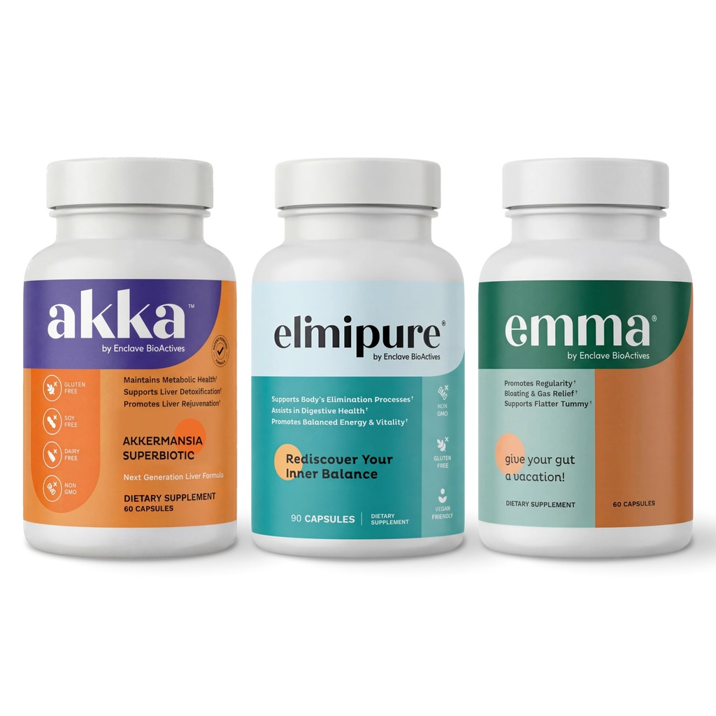Emma Gut Health & Elimipure Gut Cleanse & Akka Liver Cleanse 
