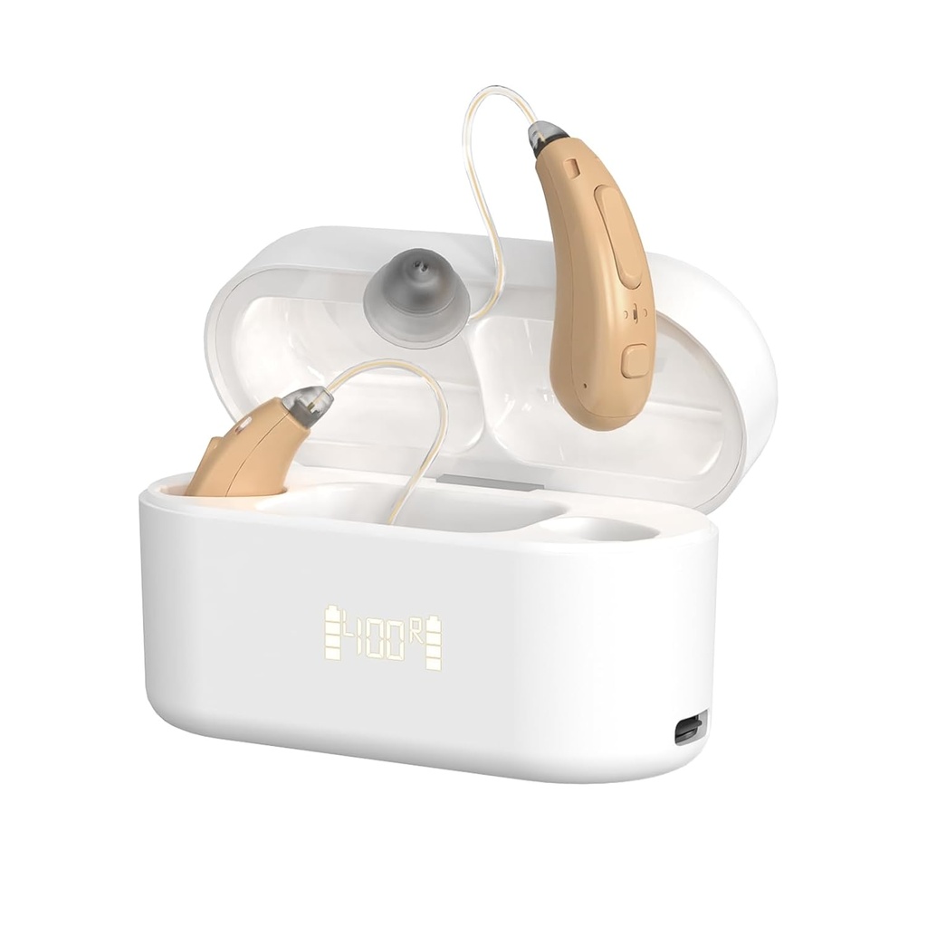 Kuulolaitteet senioreille, ladattavissa 16-kanavainen OTC kuulolaite aikuisille kuulon menetys, kuulolaite edistyneen melun Canceling, Superior Sound Quality, Auto-On/Off