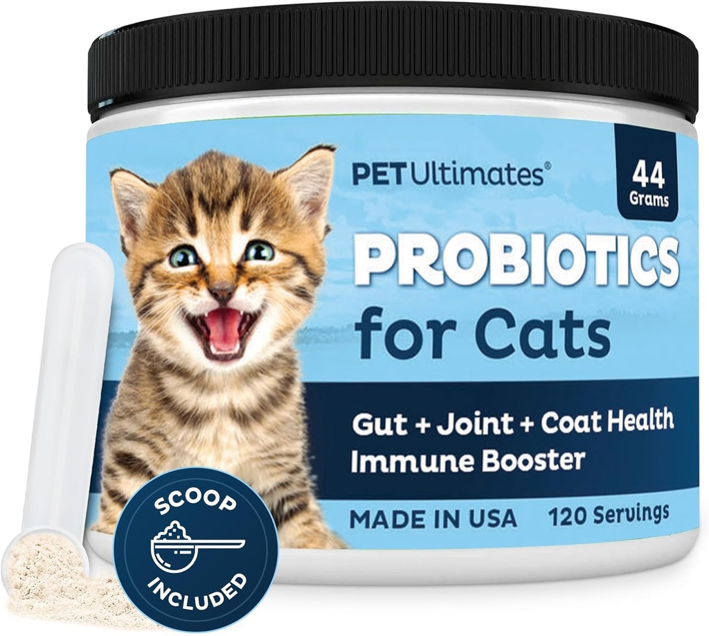 Lemmikki Ultimates Probiootit kissoille 20-sarjan kissa Probiootit Powder to Treat ripuli, oksentelu, digestiivinen tuki & Cat Antibiootit Recovery 