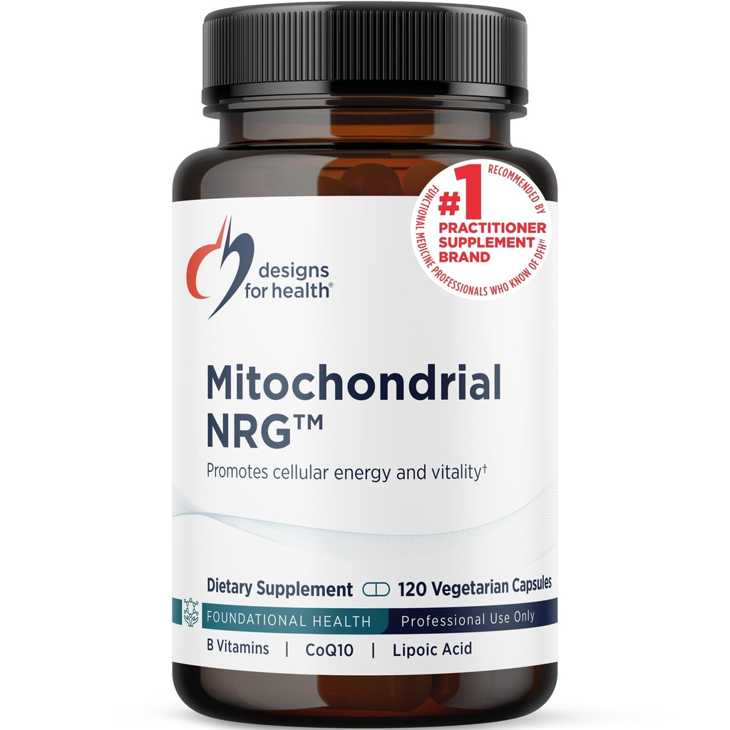 Designs for Health Mitokondrial NRG - Tukisolut Vitality + Metabolia - Mitokondriot Energy Supplement Alpha Lipoic Acid, Trans Resveratrol + Curcumin Powder (120 Vegaanikapselit)