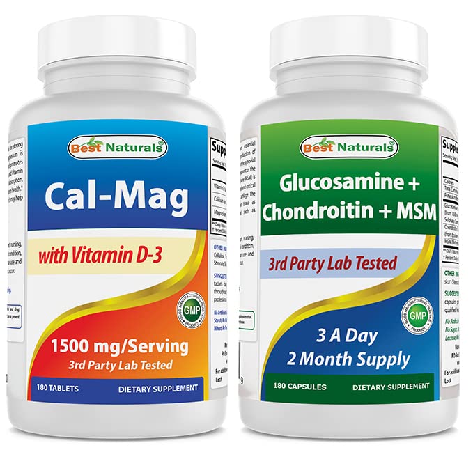 Best Naturals Kalsium Magnesium, D3-vitamiini 1500 mg ja glukosamiinikondroitiini ja MSM