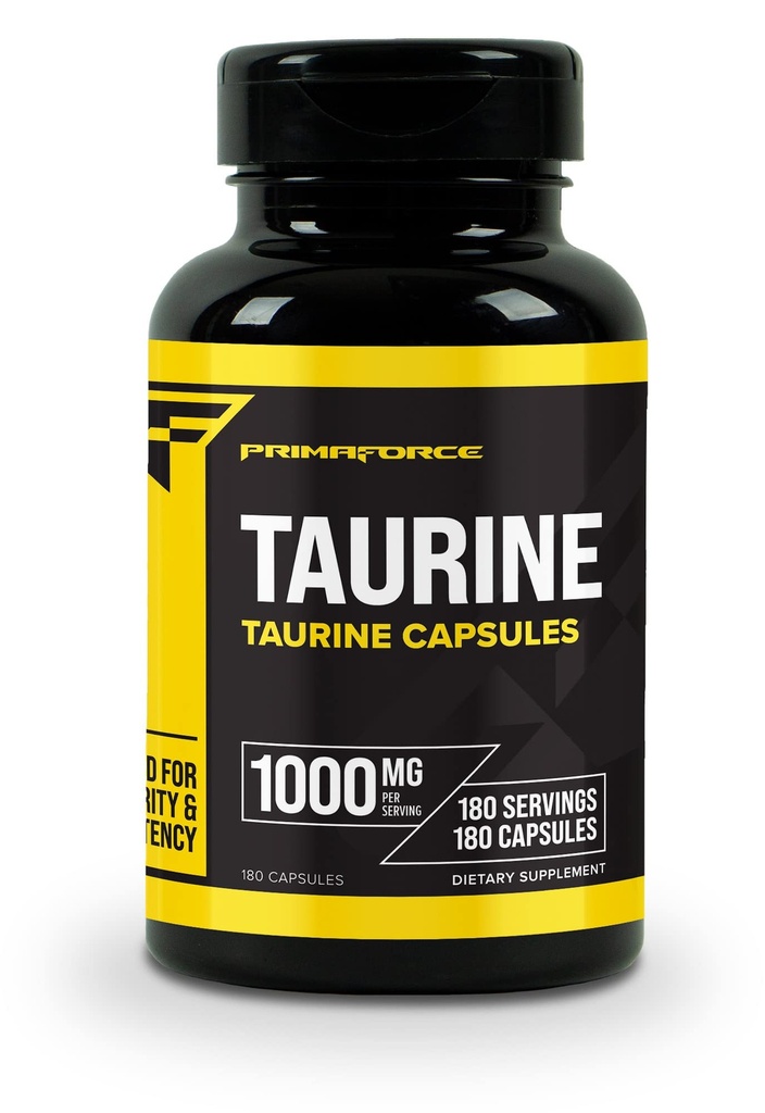 Primaforce Tauriini 1000 mg kapselit, 180 kapselia, ei-GMO & gluteeniton täyte