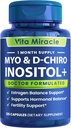 Inositoli Supplement Myo-Inositol & D-Chiro Inositoli 120 kapselia 2000mg 40:1 suhde Korkea Potency Myo & D Chiro Inositol Blend - Hormonitasapaino ja PCOS täydentää naisten koko kuukauden tarjonta