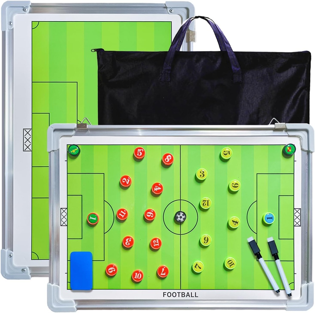 Puhdas Vie Magneettinen jalkapallo Coaching Tactics Board, Kannettava jalkapallo leikepöydällä valmentajille Jalkapallo Kuiva Poista Whiteboard strategia Taktinen Blackboard Jalkapallo Coach Board kanssa pelaaja markkereita, Pen ja Eraser