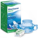 SinuCleanse Soft Tip Netti Pot Nasal Washing System, Relieves Nasal Runsaus johtuu kylmästä ja flunssasta, kuivasta ilmasta, allergies, 30 Kaikki luonnolliset suolaiset pakkaukset, valmistettu Yhdysvalloissa