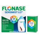 Flonase Sensimist Allergy Relief Nasal Spray - Non-Drowsy 24HR Långvarig allergilindring med Fin, Scent-Free Mist - 120 Sprays Plus Bonuspaket med Tissues