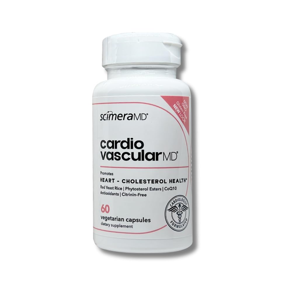 ScimeraMD® CardiovascularMD Red Yeast Rice Supplement med Phytosterol Ester och Q10 för hjärthälsa och kolesterolsupport, 60 CT