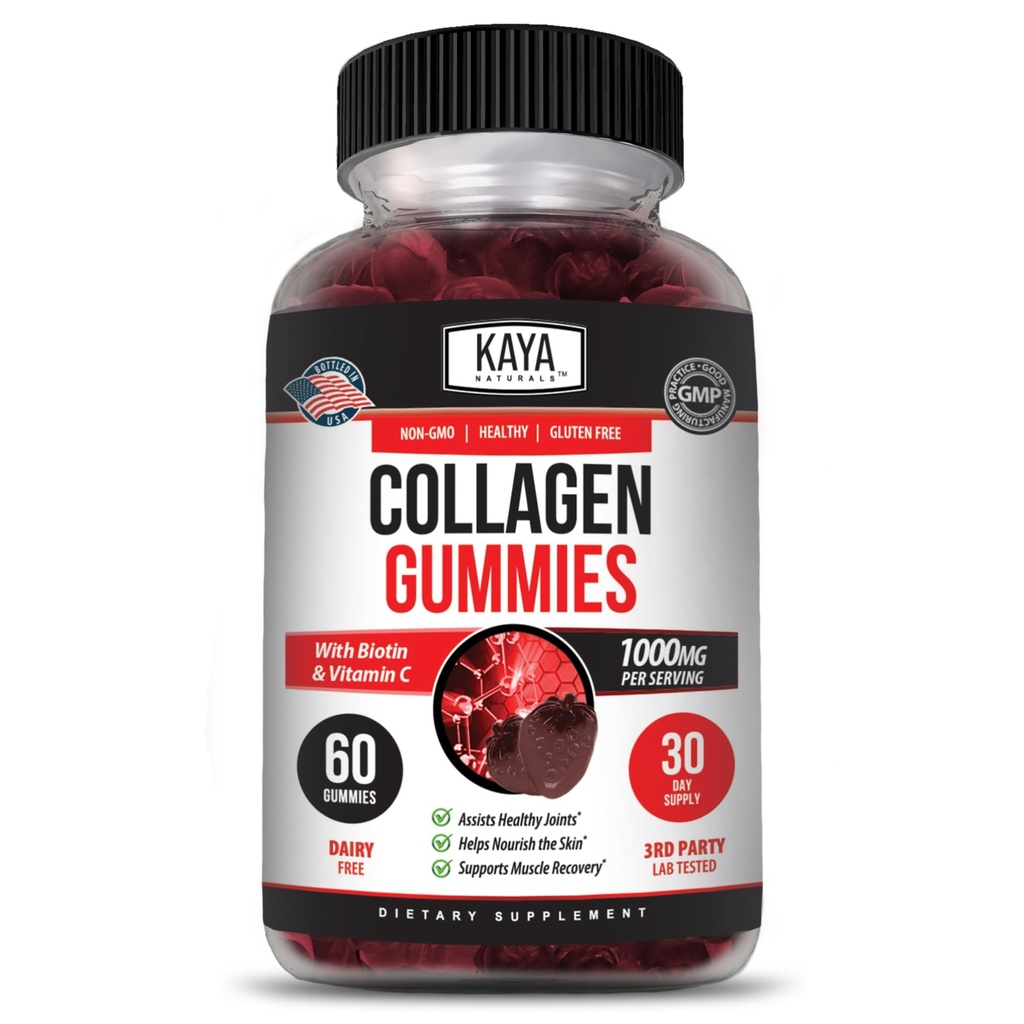 Kaya Naturals Collagen Gummies for Men & Women Supplement 