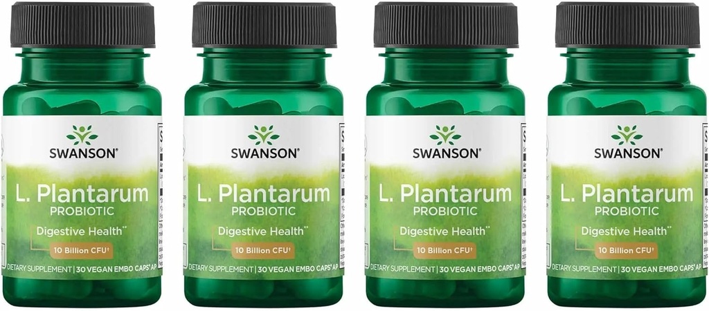 Swanson L. Plantarum - Ruoansulatuskanavan Balance & Bowel Säännöllisyys - Natural Formula auttaa vähentämään turvotusta - (30 kasviskapselia) 4 pakkaus
