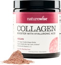 NatureWise Vegan Collagen Powder - Booster Formula terveille hiuksille, iholle, & kynnet hyaluronihappo, C-vitamiini ja E-vitamiini, proteiini - sekoitettu Berry Flavor - Dairy-free, ei-GMO - 15 annosta