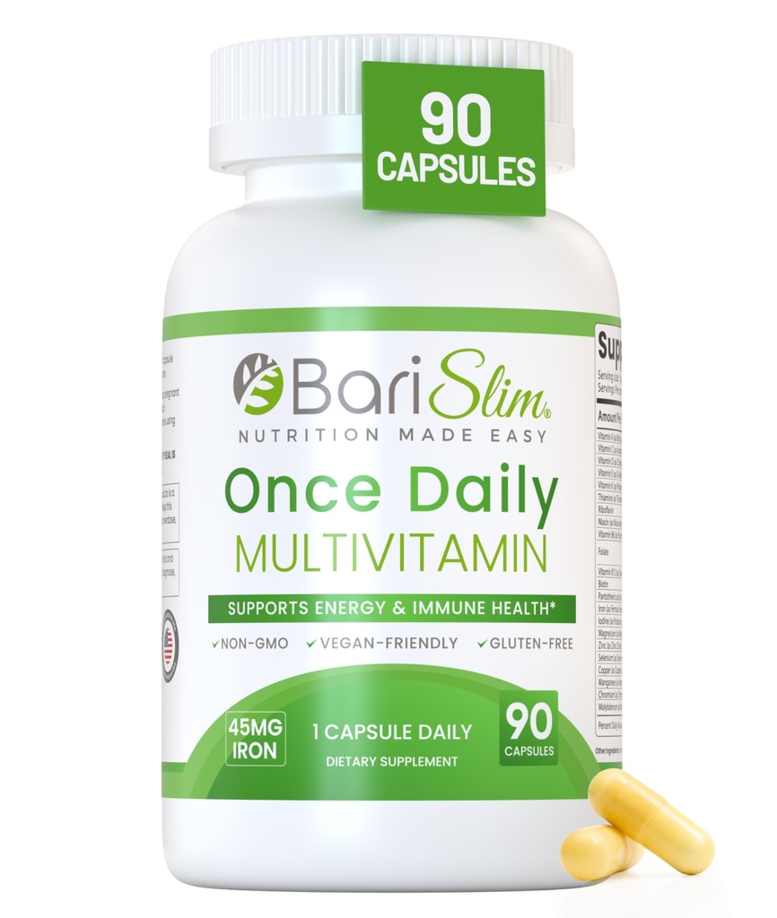 BariSlim kerran päivässä Bariatric Multitamine kapseli - 45 mg rautaa - Bariatrinen vitamiini & täydentää post Bariatrinen leikkaus lukien mahalaukun ohitustien ja mahalaukun hihat 90 päivän tarjonta