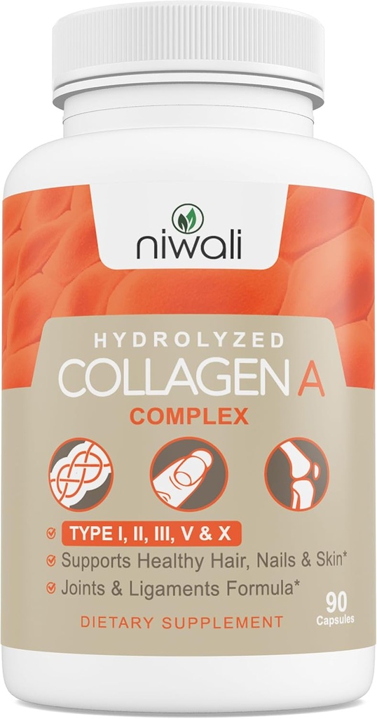 Multi Collagen Complex Supplement for Women & Men Hydrolysed Collagen Pills - Tyypit I, II, III, V & X