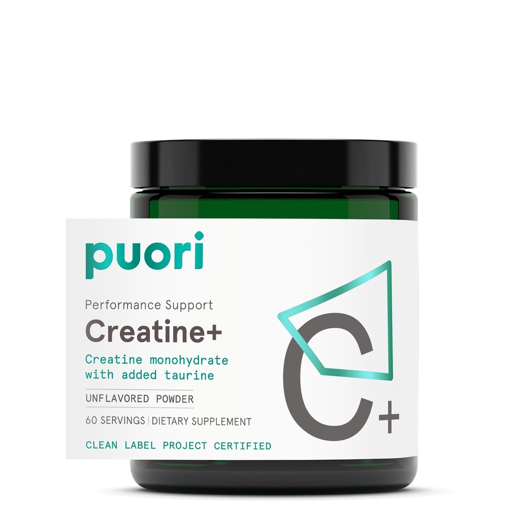 Puori Creatiini Monohydraatti Powder with Tauriini - makuamaton Creatiini Powder, Pre-Workout täydennysosa miehille ja naisille - Lihasrakentaja, Tehostettu harjoittelu Suorituskyky & vahvuus Rakennus - 60 tarjoilua