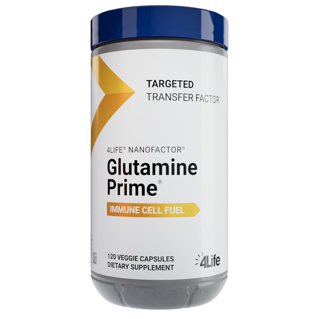 4Life Glutamiini Prime - Fuel Immuunisolut glutamiinilla ja parantaa solujen viestintää NanoFactor - hyvinvointi ja energia - 120 kasviskapselit