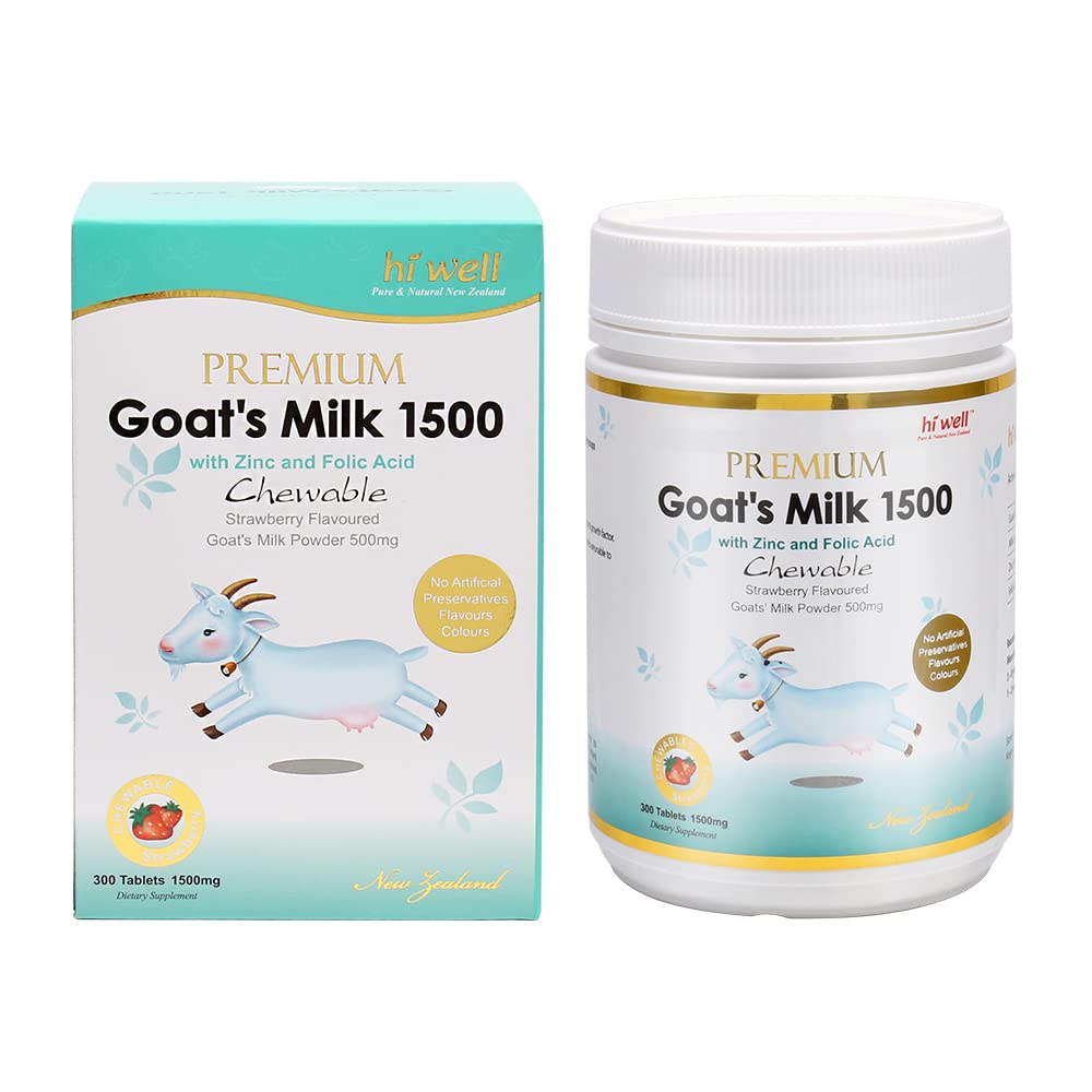 Hi Well Premium Goats mjölk 1500 300 tabletter Strawberry
