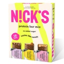 Nick's Protein Bars Chocolate Variety Pack High Protein, Low Calories, Low Carb Keto Friendly Välipalat Ei lisätty sokeria, suolainen maapähkinä, suklaa karamelli ja manteli suklaa (12 pakkaus)