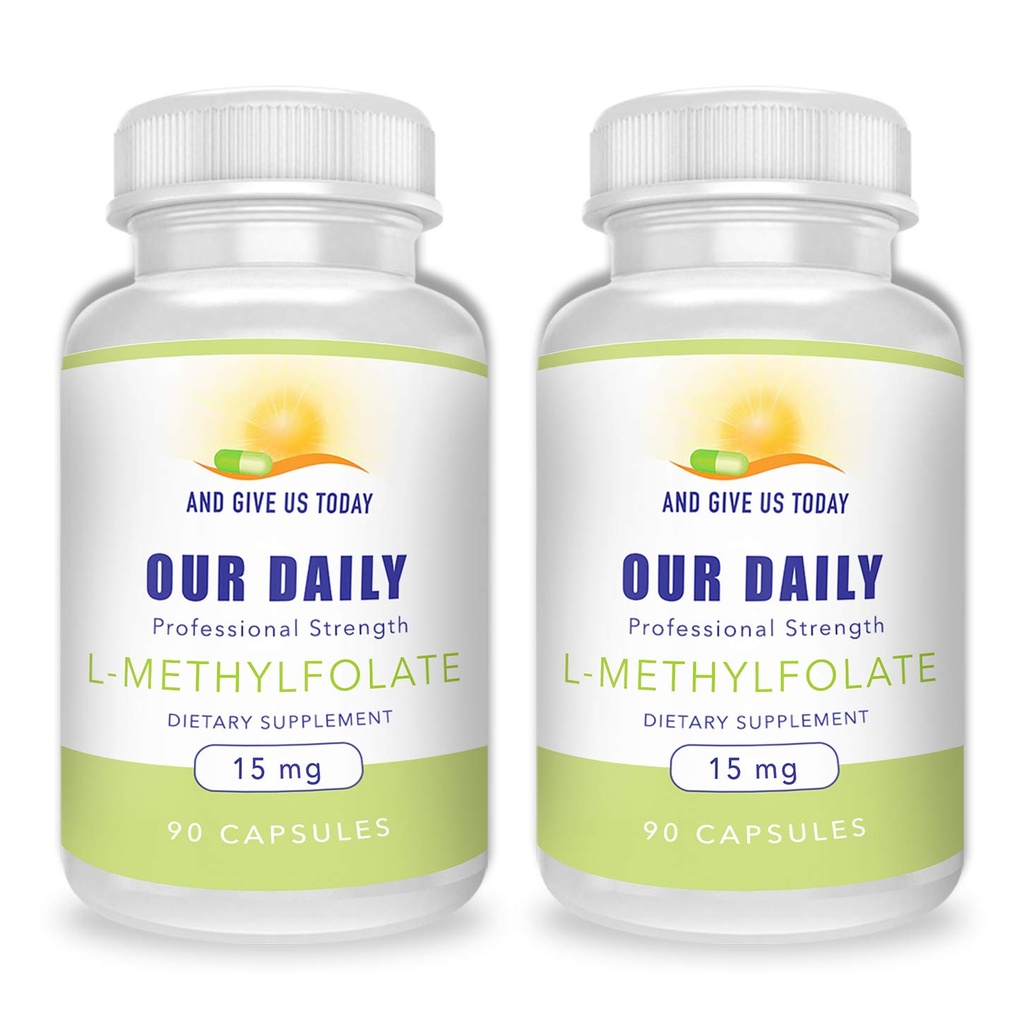 ANNA MEILLE PÄIVITTÄÄ L-Metyylifolaatti 15 mg (2 pulloa) - 180 kapselia - Professional Strength Active Metyyli Folaatti - 5- MTHF täydennysosa - Ei GMO:ita, gluteeniton, ei täyteaineita