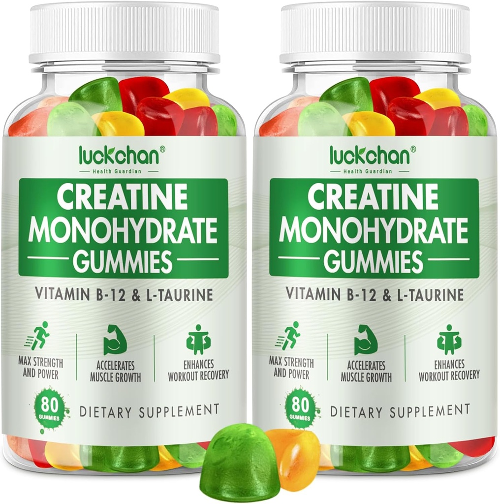 Kreatiini Monohydraatti Gummies 5g - Creatiini naisille ja miehille - Pre harjoitus täydentää lihasvoimaa, lihasten rakentaja, energia Boost alhainen sokeri Purukyky Creatiini Gummies 160 Count