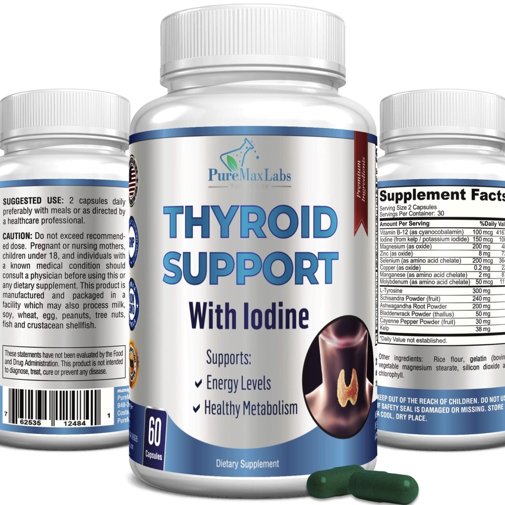 Kilpirauhasen tuki Jodi - Metabolia Booster, Energy Booster, lisätä Focus - Premium ei-GMO Kilpirauhasen täydentää 60 kapselia
