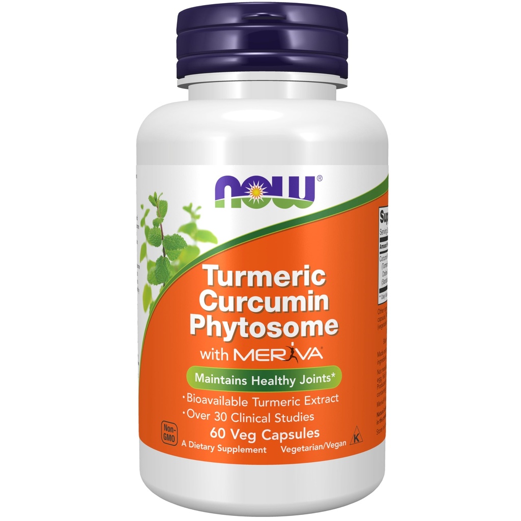 Nyt elintarvikkeiden lisäravinteet, Curcumin Phytosome, Bio-Enhanced Turmeric Extract, 60 Veg kapselia