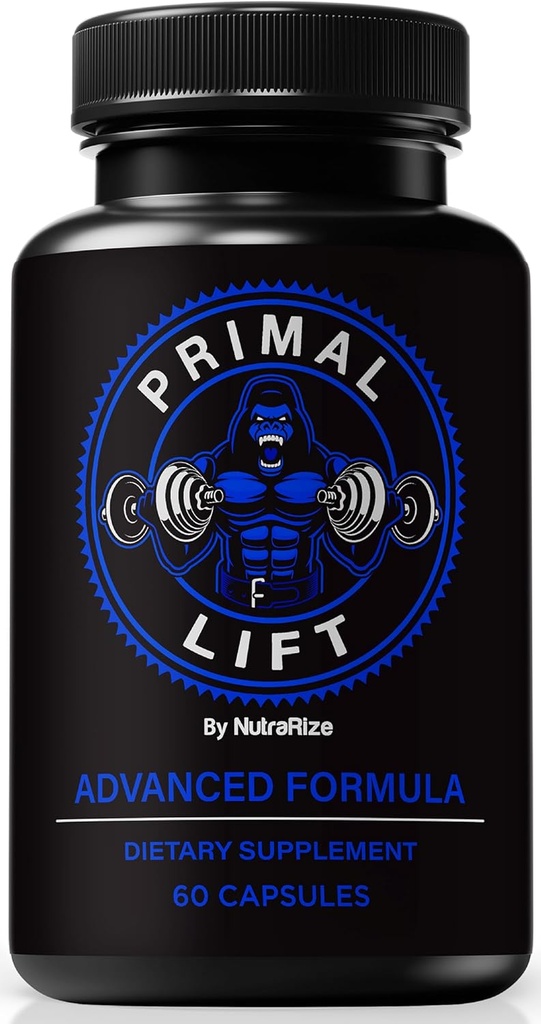 NutraRize Primal Lift för Män, Officiell Formel för Stamina och Energi, Primal Lift, Primal Lift Male Performance Pills, Primal Lift ME Formel, PrimalLift Capsules, All Natural Support (60 kapslar)