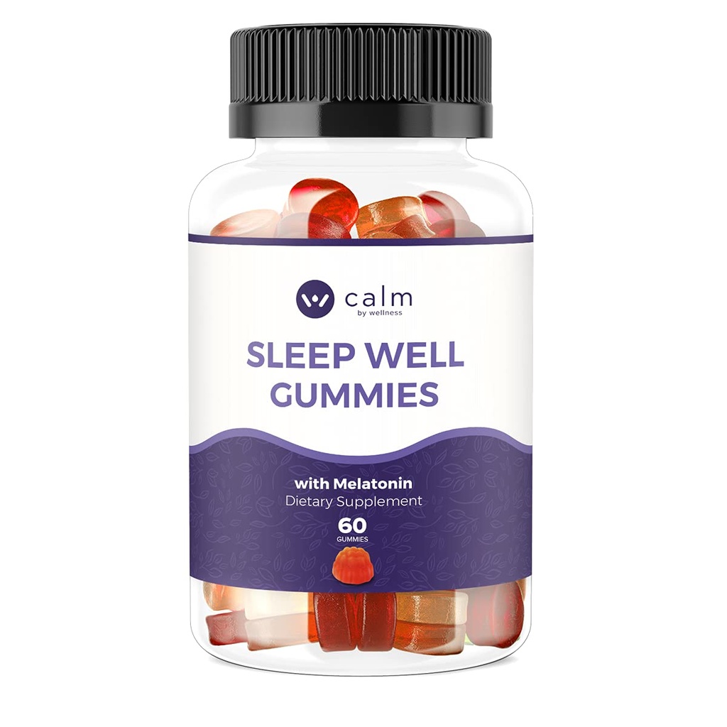 Calm by Wellness Sleep Hyvin Gummies, Extra Strength Gummy Melatonin, Natural Sleep Support Supplement, 30