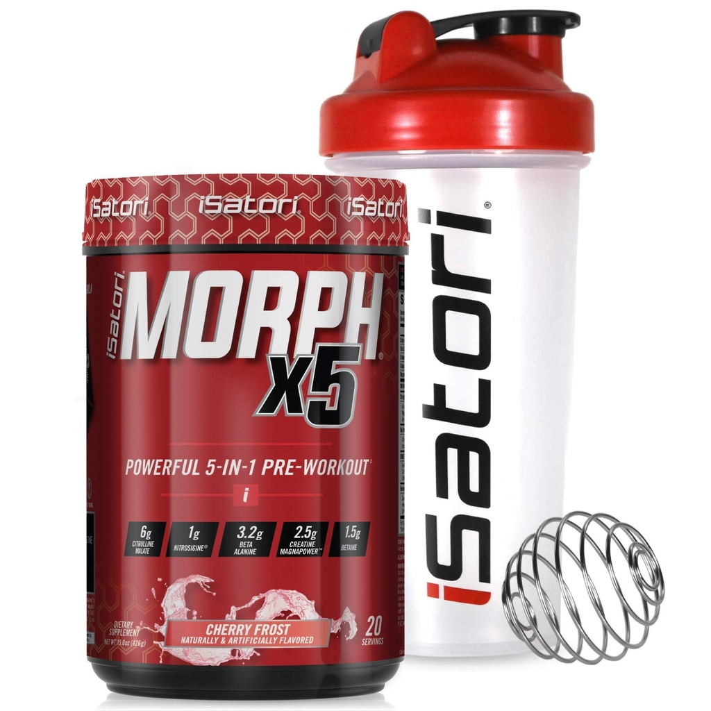 iSatori Morph Xtreme Intense Pre harjoitus - Pommijäätelö (20 palvelinta) Classic Blender pullo (Clear Bottle Red Top)