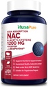 NusaPure N-Acetyl Cysteine (NAC) 1200 mg 180 Kasvislipat (kasvissyöjä, ei-GMO, gluteeniton) Bioperiini