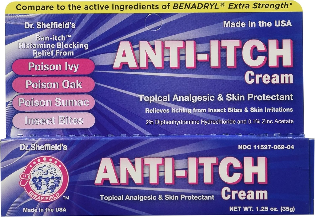 Anti-Itch Cream med Histamine Blocker, 1,25 oz
