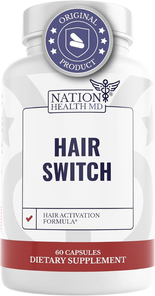 Hair Switch - Lisäravinteet hiukset ja scalp - Biotiini, Sinkki, Seleeni ja enemmän - Hiusten aktivointi Formula miehille ja naisille, 1 pullo
