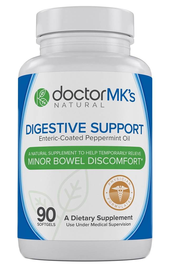 IBS Relief Supplement by Doctor MK's®, 90 kapselia Enteric päällystetty piparminttuöljy, Ärtyvä Bowelin oireyhtymä, Ruoansulatuskanavan tuki Formula